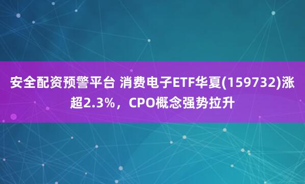 安全配资预警平台 消费电子ETF华夏(159732)涨超2.3%，CPO概念强势拉升